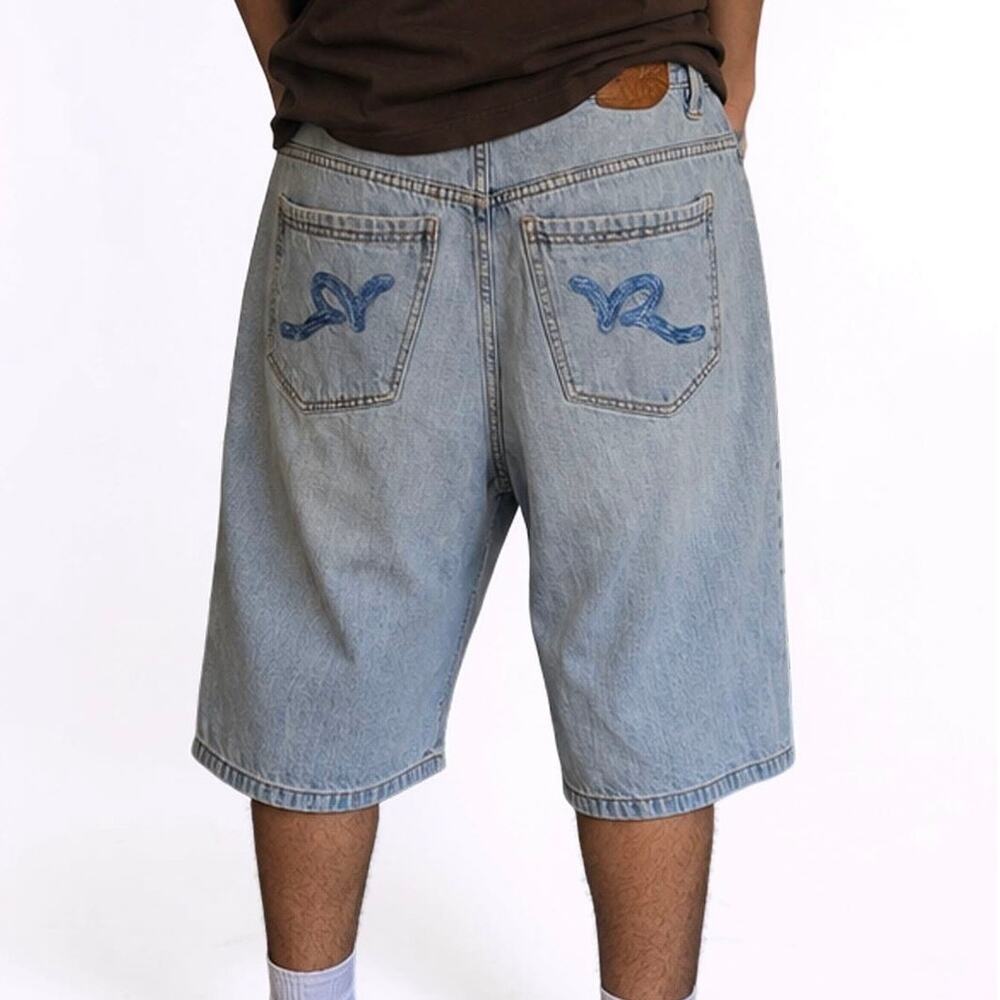Rocawear Y2K Light Wash Denim Jean Shorts Men’s 34 Hip Hop Baggy